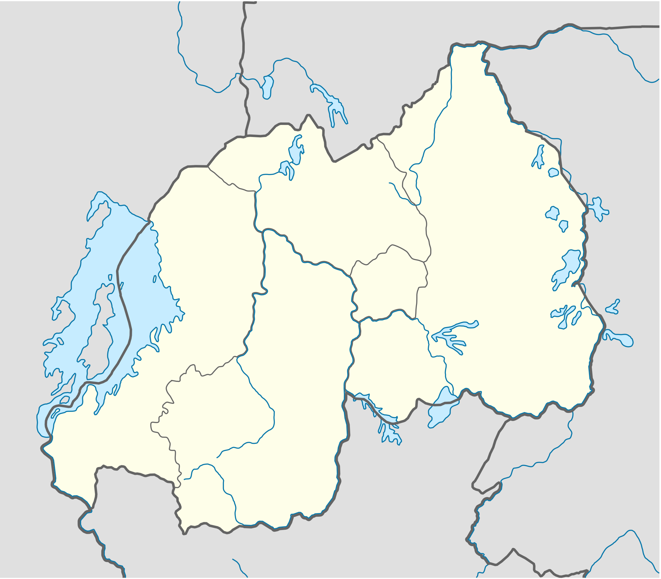 Kigali na zemljovidu Ruanda