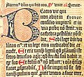 Mainz Psalter, tiskao 1457. Johannes Gutenberg. Glavni inicijal i obris rađeni u drvorezu, ostatak u bakrorezu.