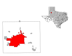Položaj u okrugu Lubbock i u Teksasu