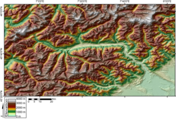 Prikaz reljefa regije