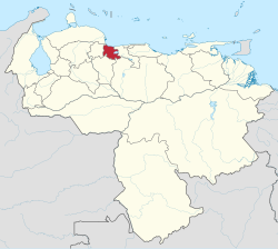 Položaj države na zemljovidu Venezuele