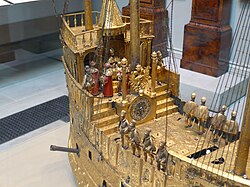 Mehanički brod-sat iz Augsburga, oko 1585.