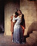 Francesco Hayez, Poljubac, 1859., ulje na platnu, 110 × 88 cm, Brera, Milano