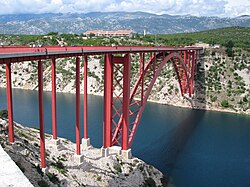 Maslenički most, pogled s kopna