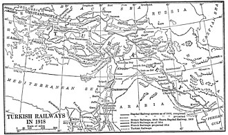 Mreža turskih željeznica 1918. godina