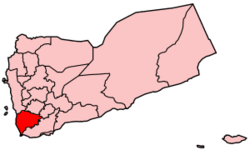 Položaj Taiz muhafaze na karti Jemena