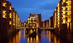Speicherstadt i Kontorhaus s Chilehausom