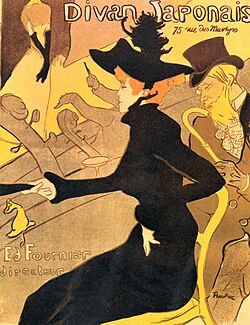 Henri de Toulouse-Lautrec, Divan Japonais, 1892.-1893., litografski plakat, 80,8 × 60,8 cm, u privatnom vlasništvu.