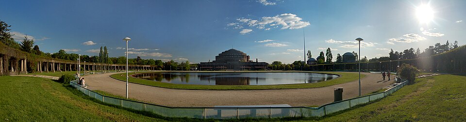 Panorama fontane Breslau s Dvoranom stoljetnice