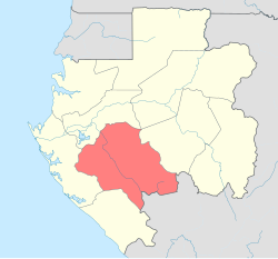 Položaj provincije Ngounié u Gabonu