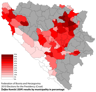 Komšićevi rezultati po općinama 2010. (FBiH)