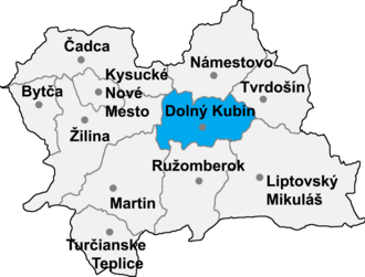Okrug Dolný Kubín na karti
