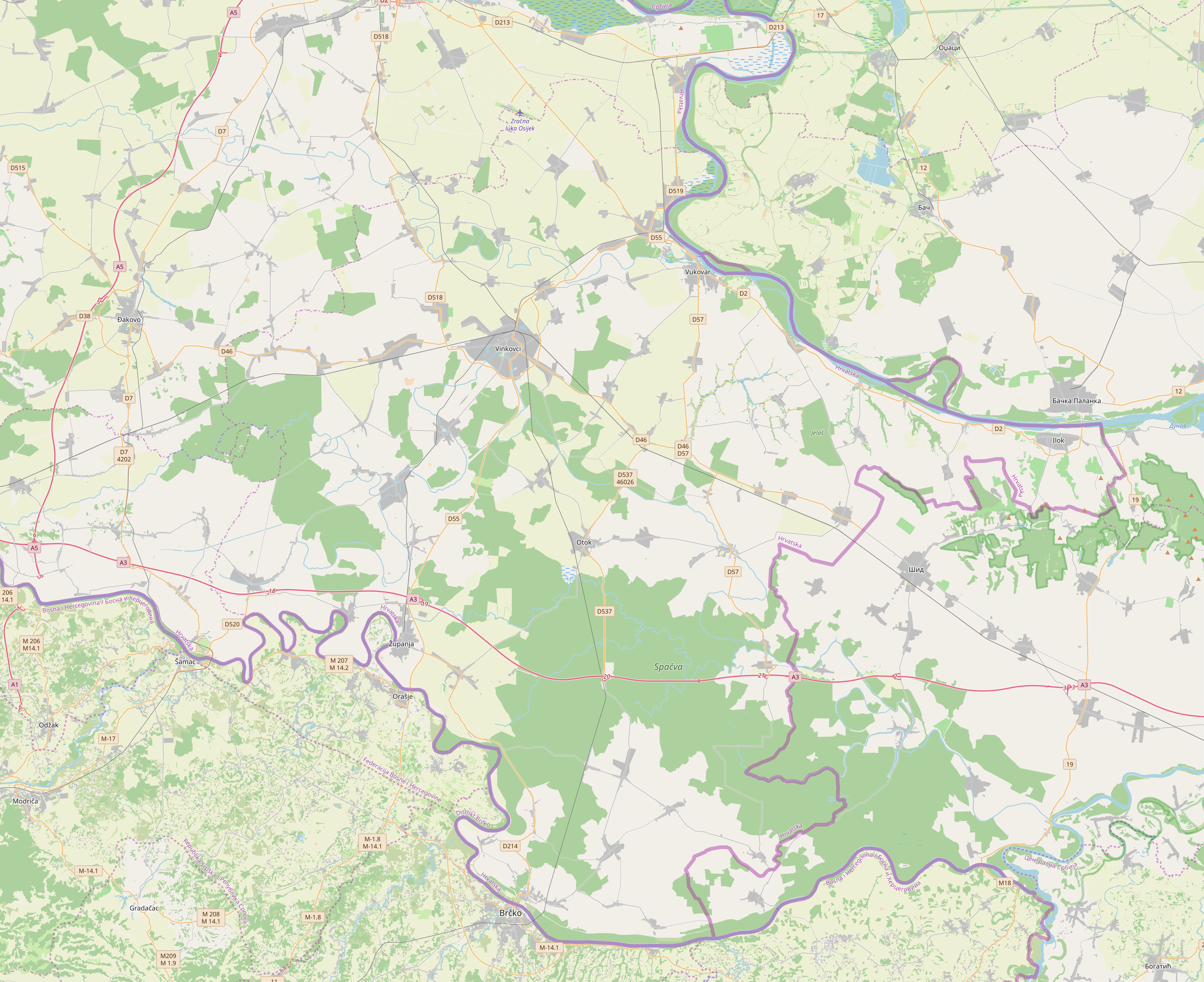 Drenovci na zemljovidu Vukovarsko-srijemska županija