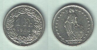1 švicarski franak iz 1980. godine