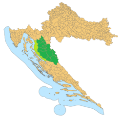 Lika i Primorje na karti Hrvatske