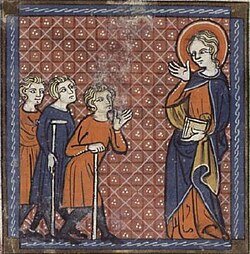 Sveta Petronila i bolesnici na fresci iz 14. stoljeća