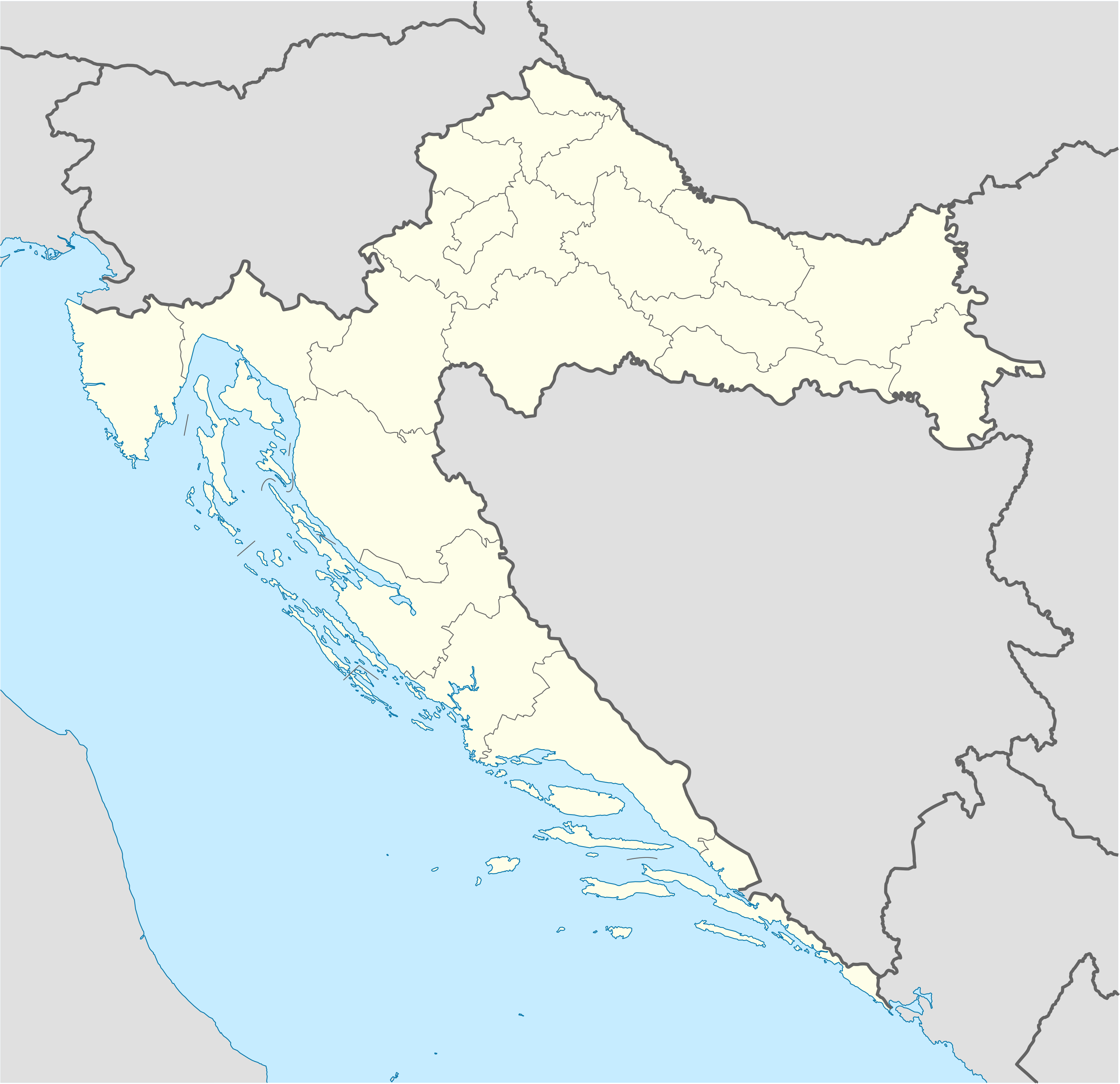 Kistanje na zemljovidu Hrvatska