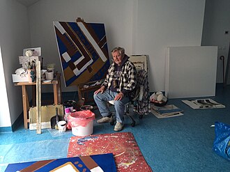 Robert Baća u svom ateljeu u Zagrebu, 2016. godina