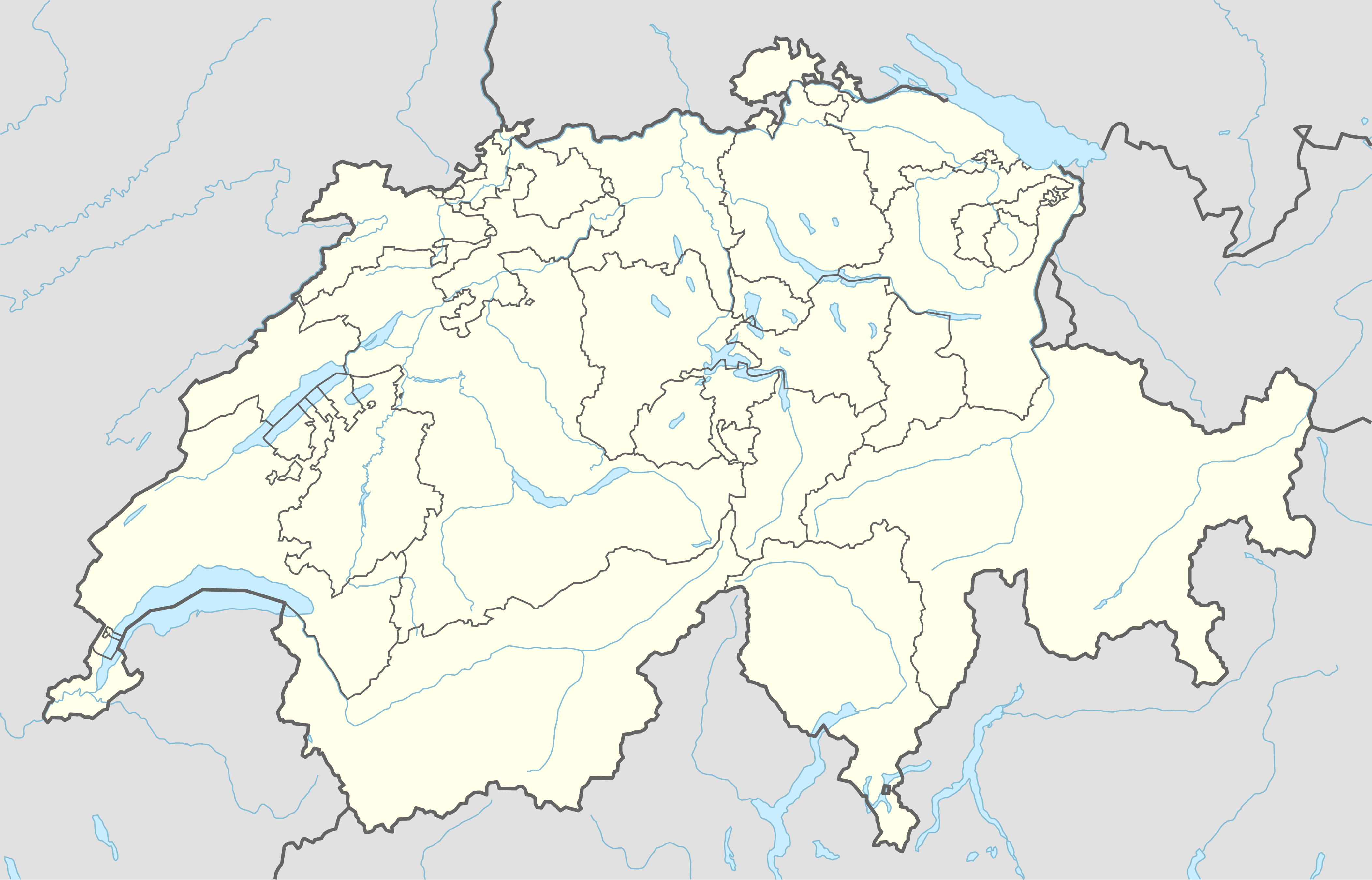 Zug na zemljovidu Švicarske