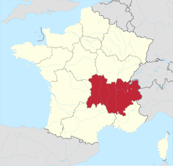 Položaj regije Auvergne-Rona-Alpe u Francuskoj