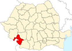 Administrativna karta s naznakom županije Mehedinţi