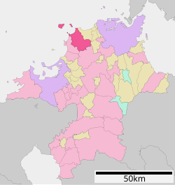 Lokacija Munakate u prefekturi Fukuoka