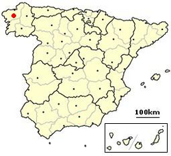 Položaj Santiaga de Compostele u Španjolskoj i autonomnoj zajednici Galiciji