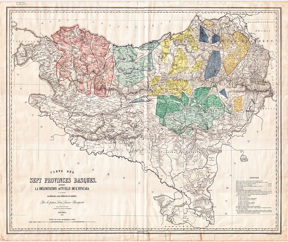 Carte des sept Provinces Basques