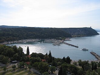 Pogled na Zaljev i luku Sistiana
