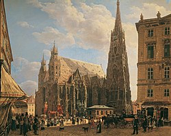 Rudolf von Alt, Stephansdom s trga Eisen, 1832 (1832.)
