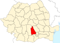 Administrativna karta s naznakom županije Dâmbovița