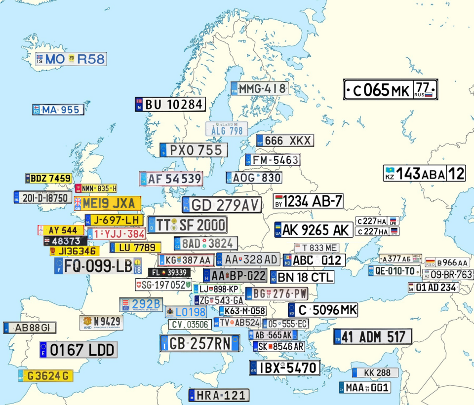 Datoteka:Vehicle registration plates in Europe.png