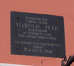 Spomen-ploča Vladislavu Vežiću.