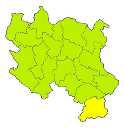 Položaj okruga unutarSredišnje Srbije