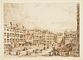 Campo Santo Stefano, Canaletto, c. 1735.-1740., sa Palazzo Loredan a Campo S. Stefano (desno), Royal Collection