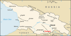 Dmanisi je na karti gruzije označen crvenom bojom