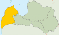 Položaj Kurlandije na karti Latvije