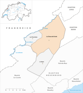 Karta grada La Chaux-de-Fonds