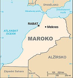 Meknes na karti Maroka