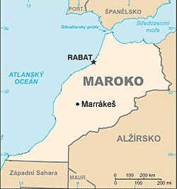 Marakeš na karti Maroka