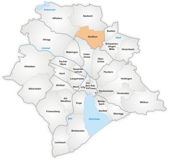 Karta grada Oerlikon