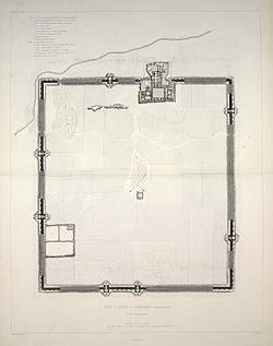Tlocrt Dur-Šarukina prema Victoru Placeu (bio na iskopinama 1852. – 1855.)