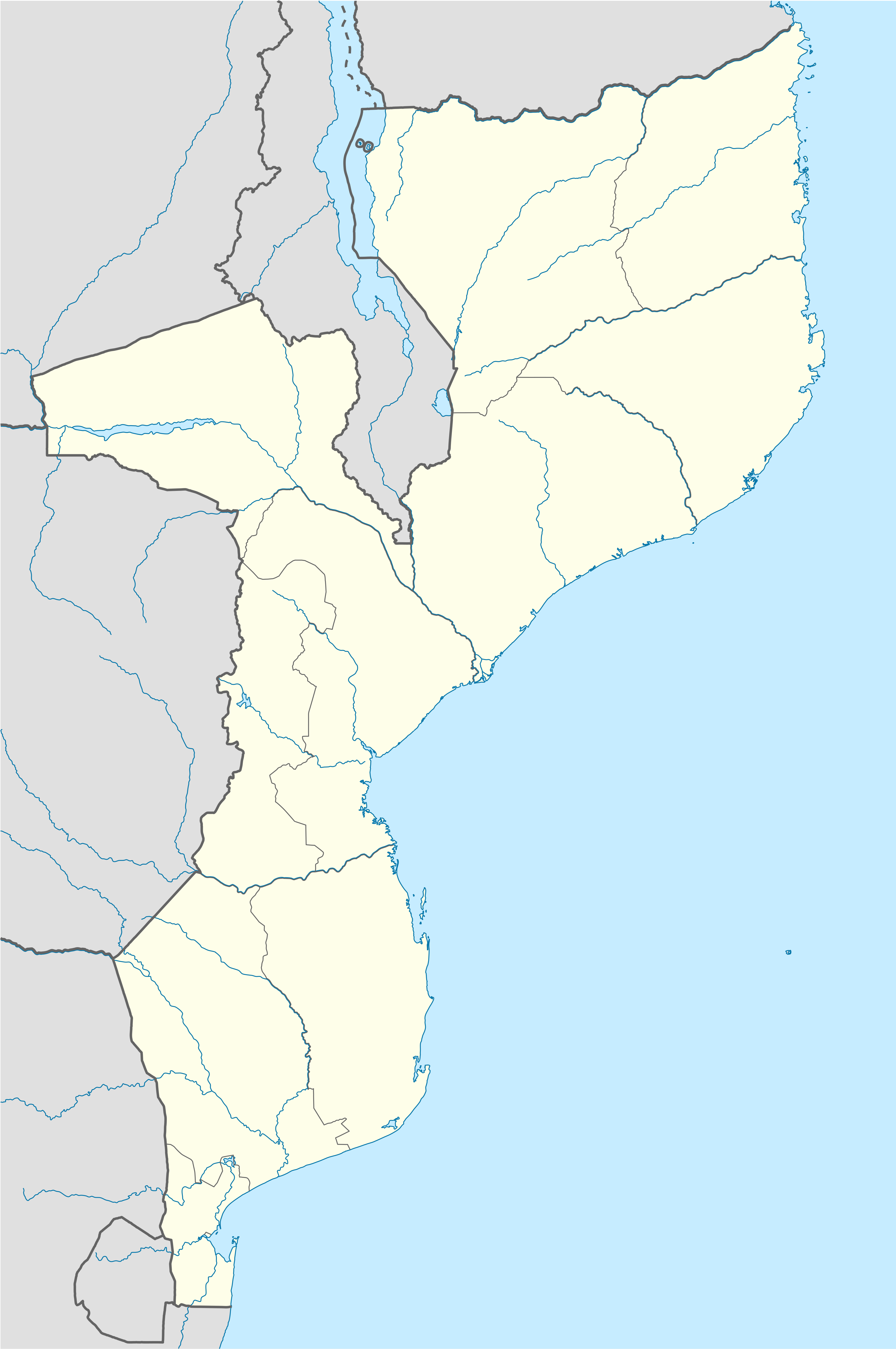Lokacijska karta Mozambik