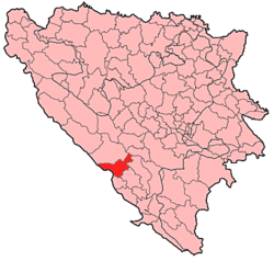 Položaj općine Posušje u Bosni i Hercegovini