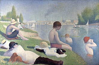 Georges Seurat, Kupači kod Asnièresa, 1884., ulje na platnu, 200x300 cm, Nacionalna galerija,London.