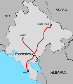 Željeznička mreža Crne Gore