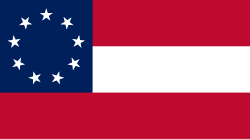 Prva državna zastava ("Zvijezde i poluge") sa 9 zvijezda (21. svibnja 1861. – 2. srpnja 1861.)
